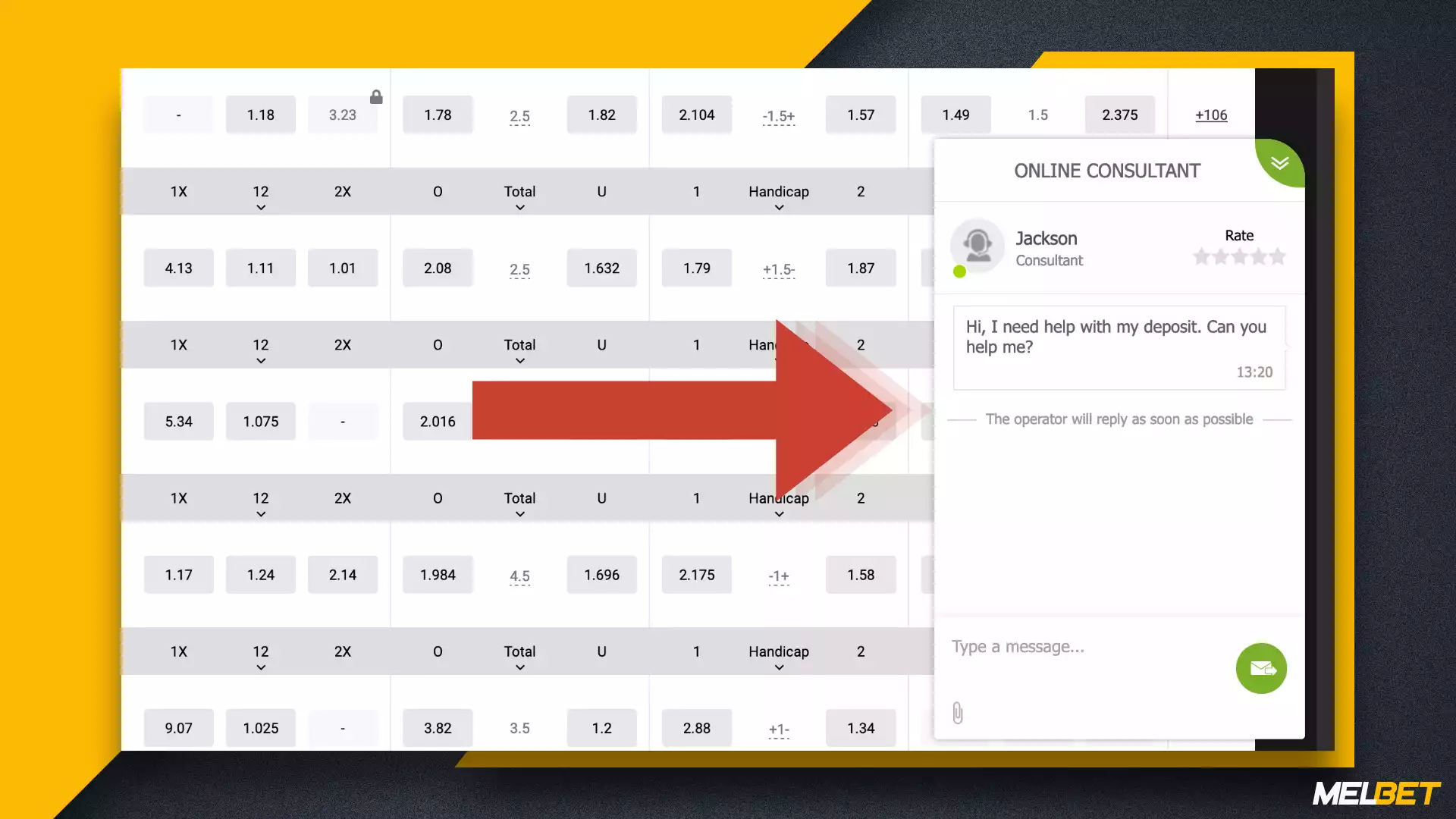 Os contatos da Melbet incluem chat ao vivo com a equipe de suporte
